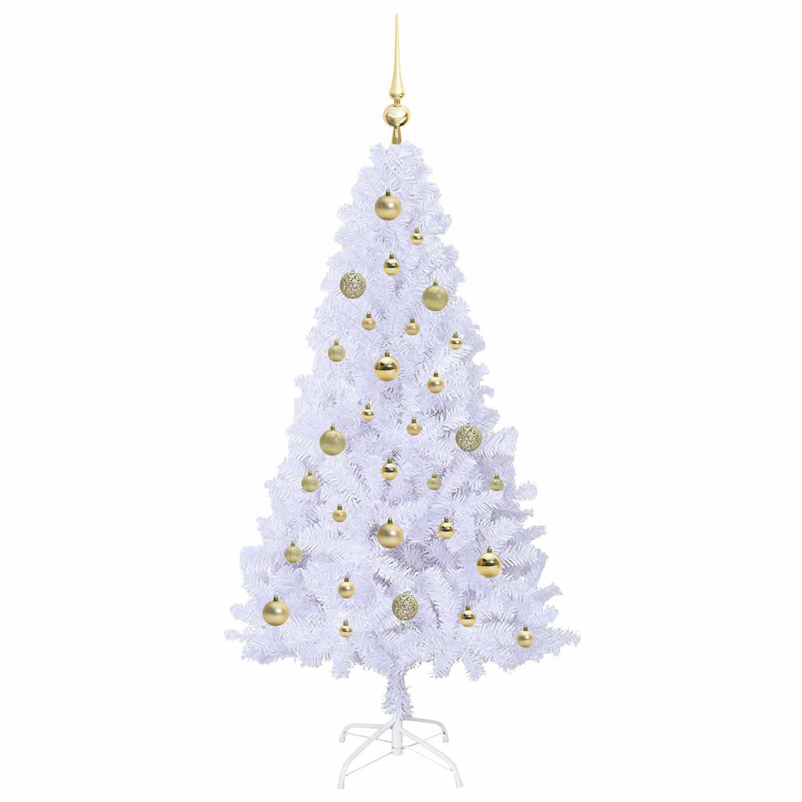 Albero Di Natale Artificiale Bianco 150 Cm Pvc E Acciaio - Image 4