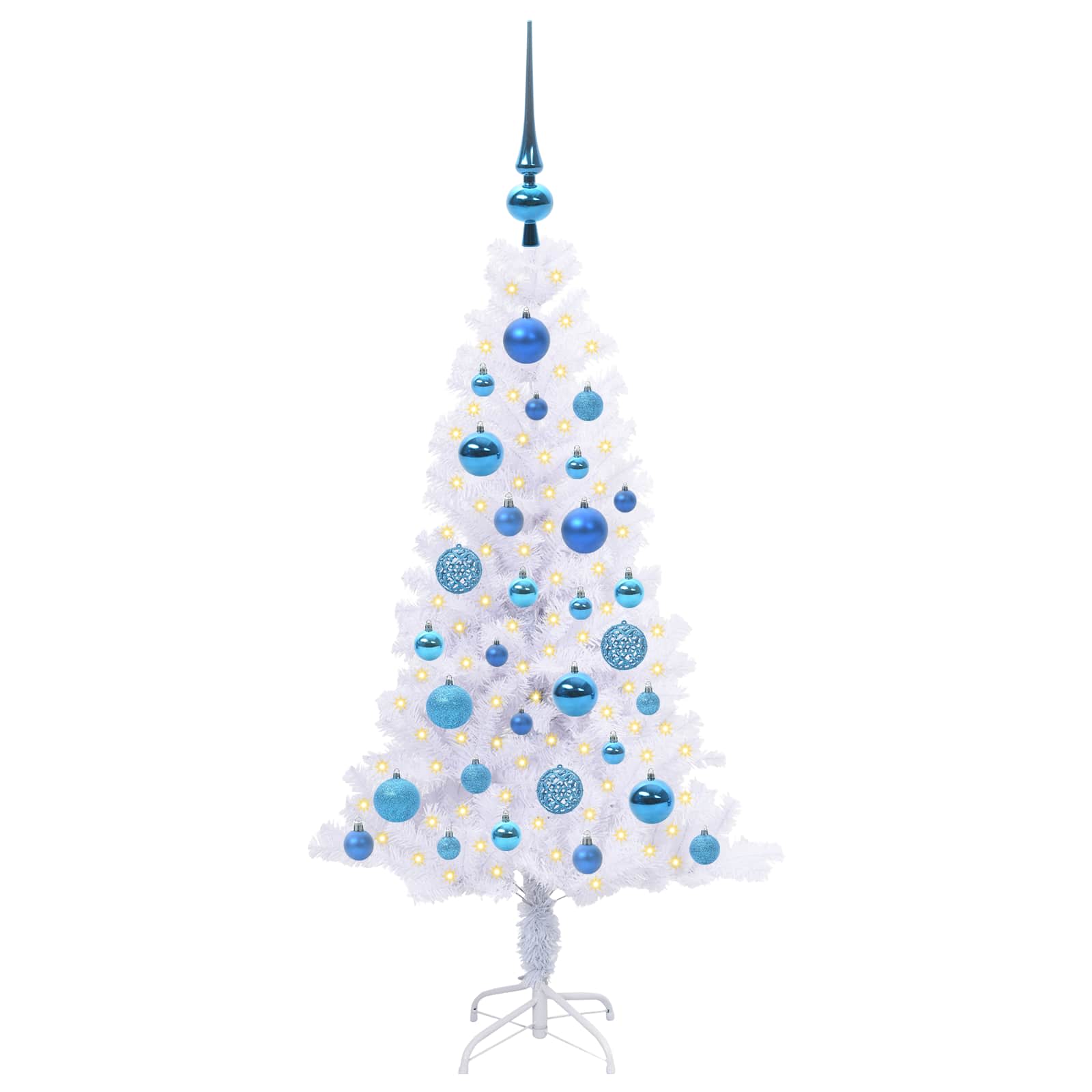Albero Di Natale Artificiale Bianco 120 Cm Pvc E Acciaio - Image 3