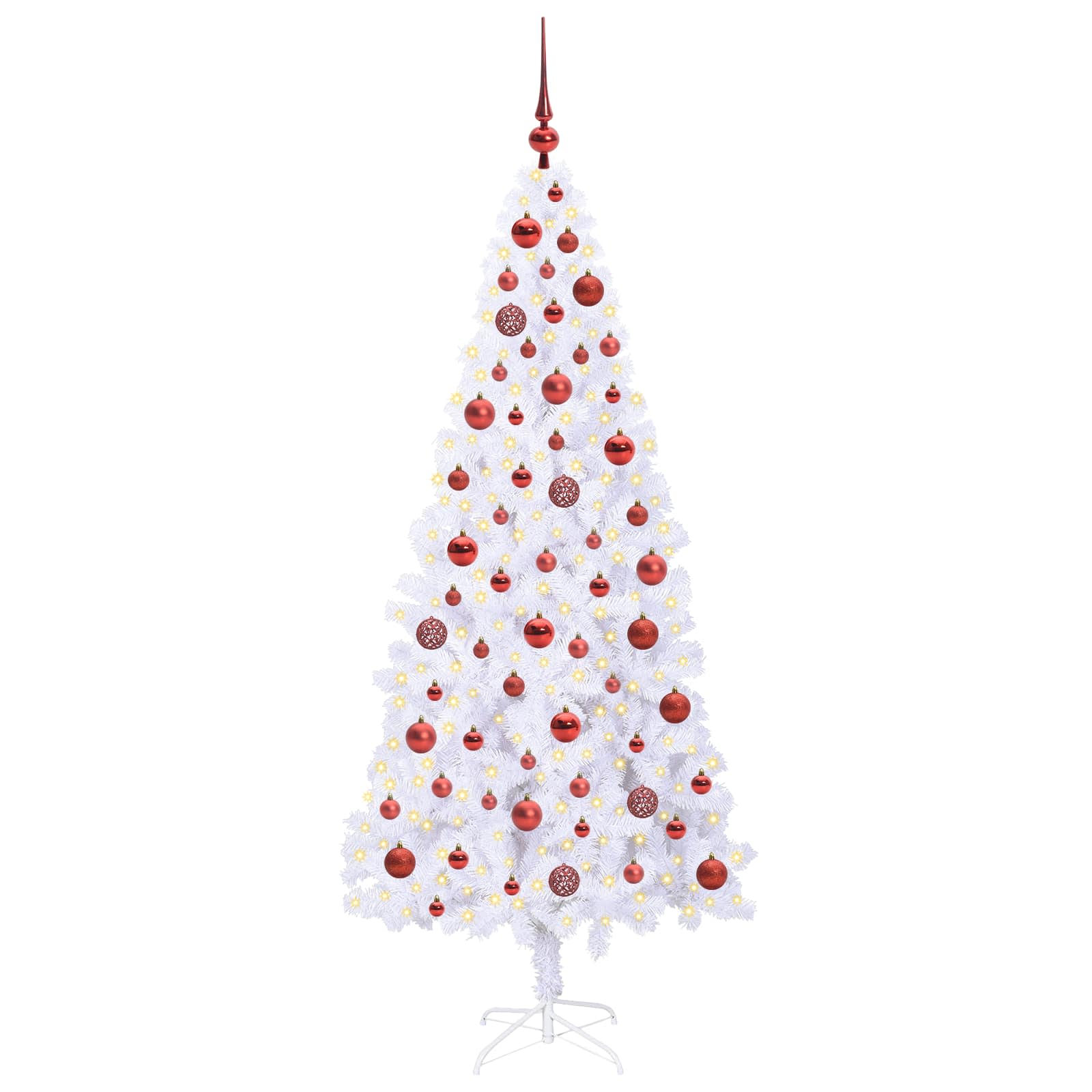 Albero Di Natale Artificiale Bianco 180 Cm Pvc E Acciaio - Image 3