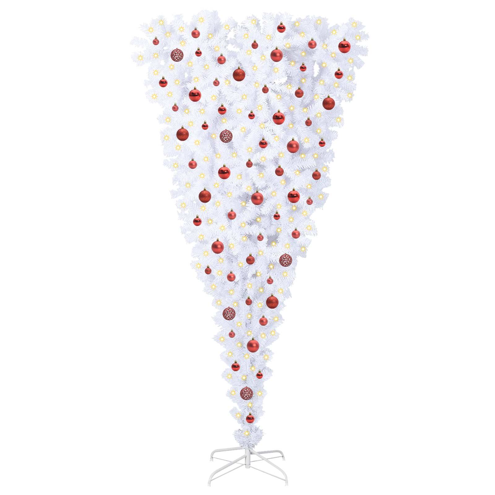 Albero Di Natale Artificiale Bianco 210 Cm Pvc E Acciaio - Image 3