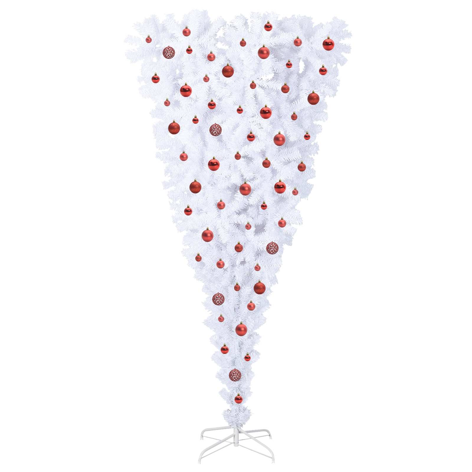 Albero Di Natale Artificiale Bianco 210 Cm Pvc E Acciaio - Image 4
