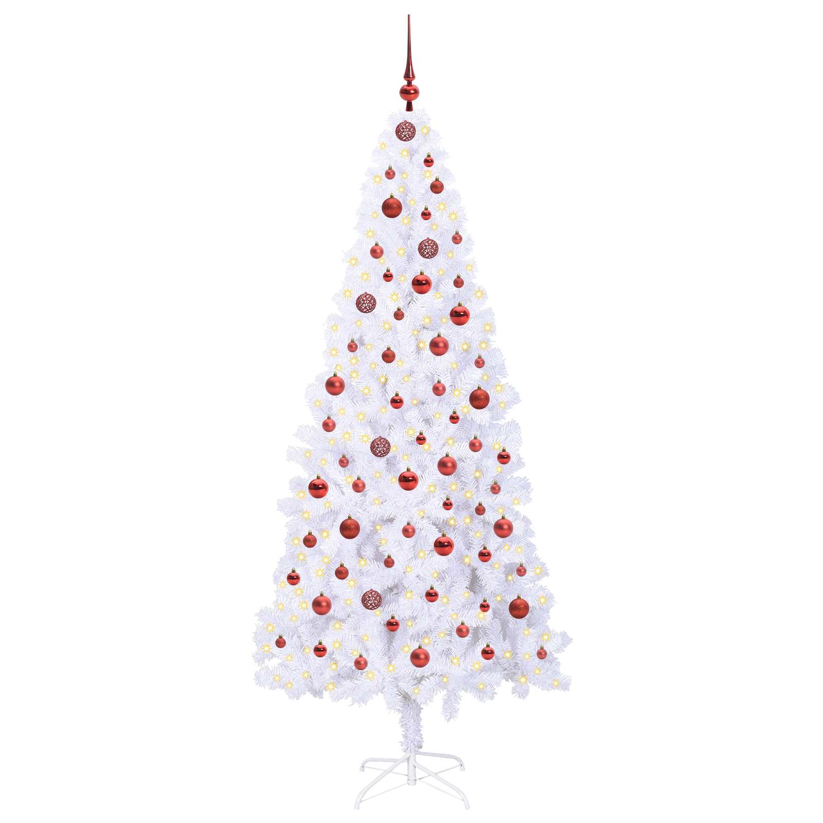 Albero Di Natale Artificiale Bianco 210 Cm Pvc E Acciaio - Image 3