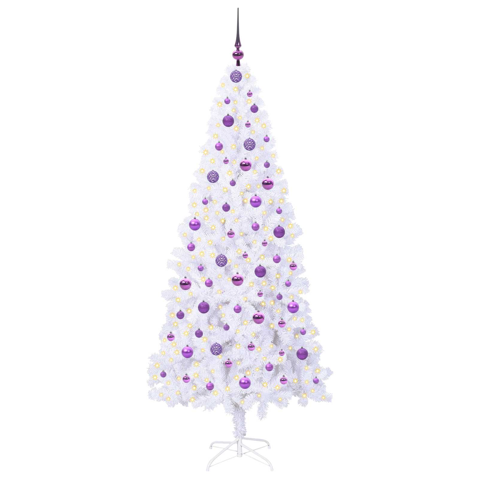 Albero Di Natale Artificiale Bianco 210 Cm Pvc E Acciaio - Image 3