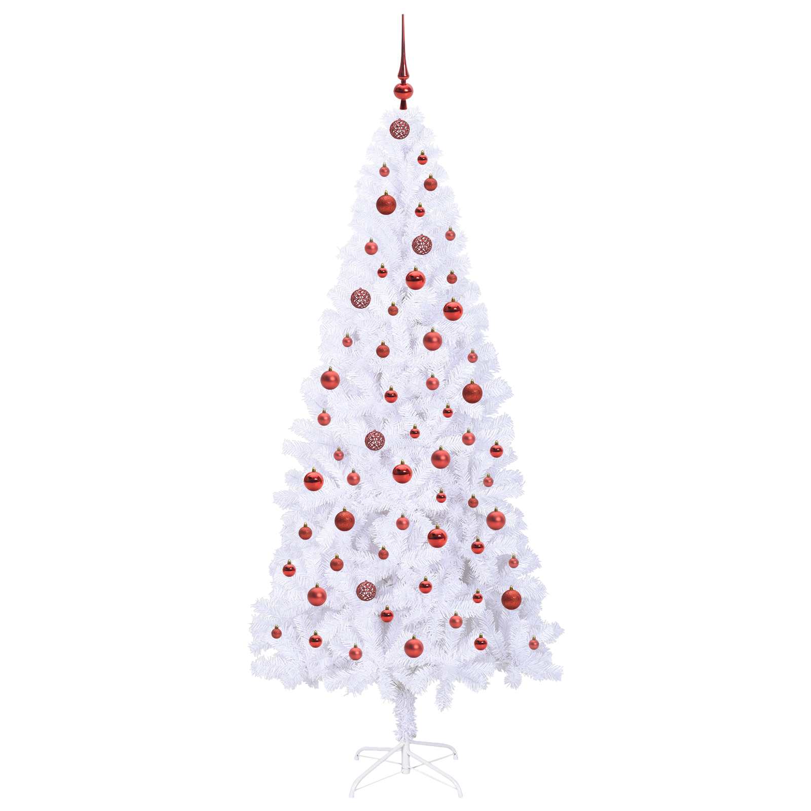 Albero Di Natale Artificiale Bianco 210 Cm Pvc E Acciaio - Image 4