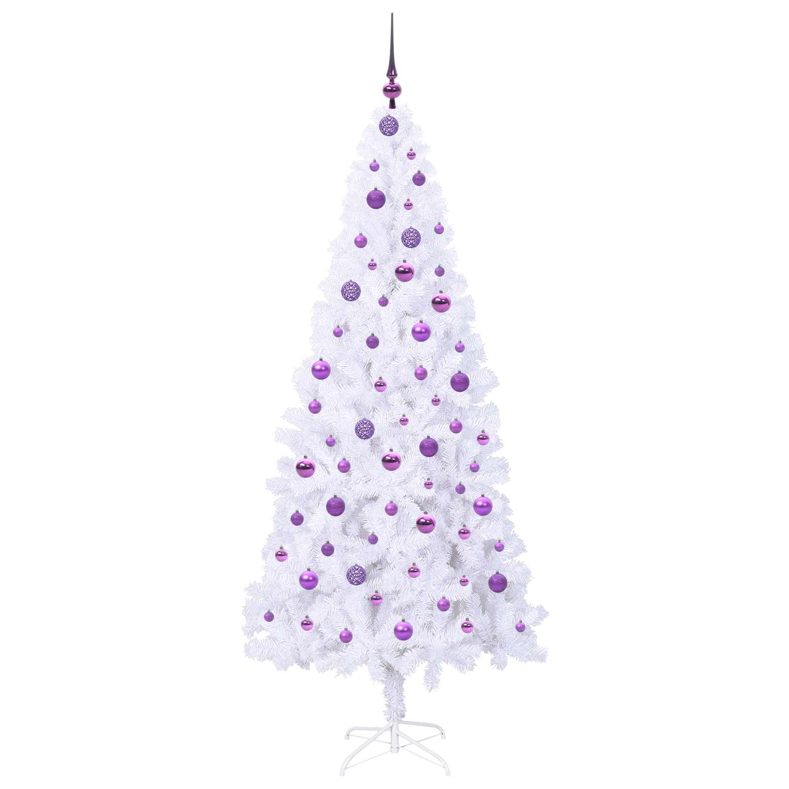 Albero Di Natale Artificiale Bianco 210 Cm Pvc E Acciaio - Image 4
