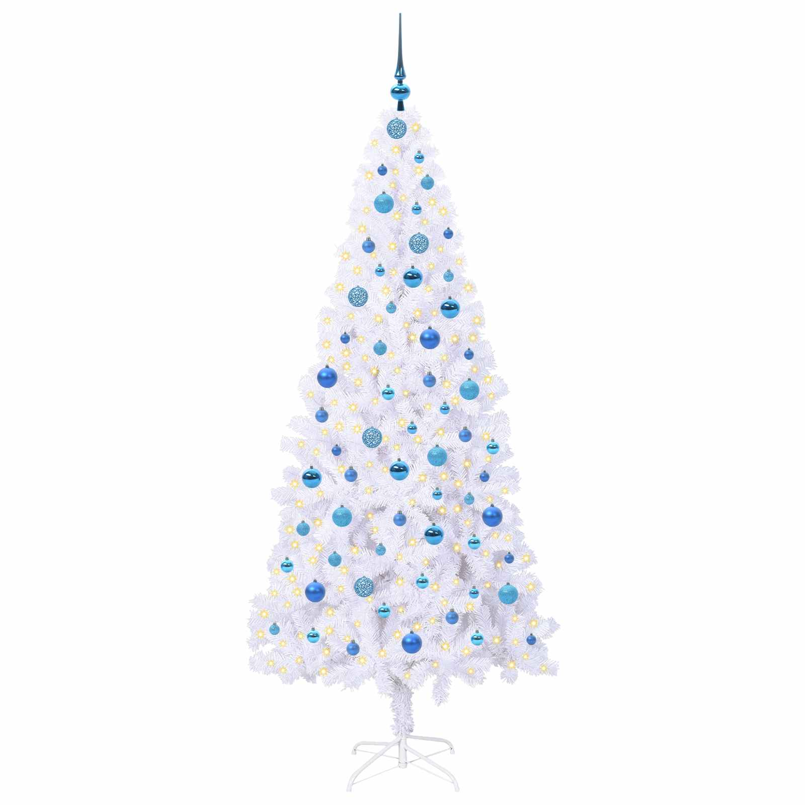 Albero Di Natale Artificiale Bianco 210 Cm Pvc E Acciaio - Image 3