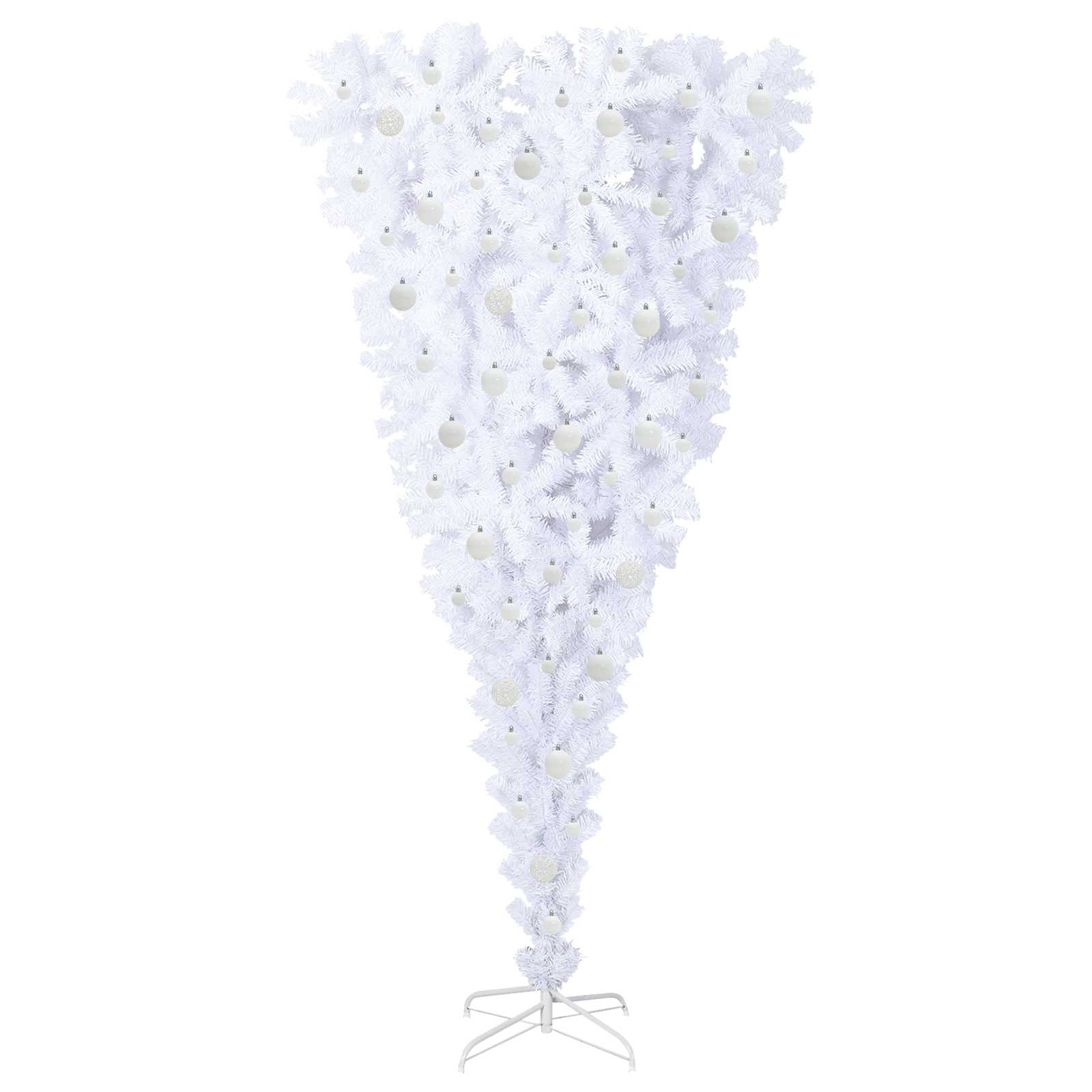 Albero Di Natale Artificiale Bianco 210 Cm Pvc E Acciaio - Image 4