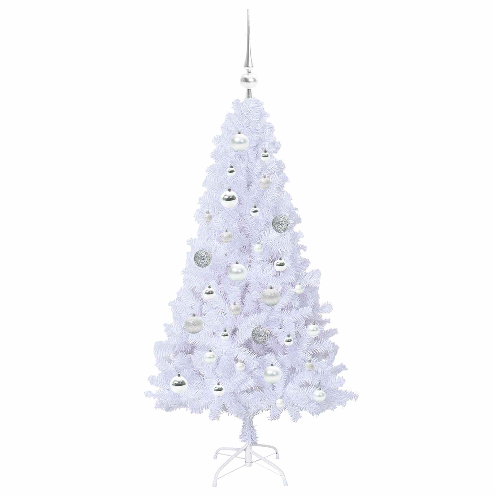 Albero Di Natale Artificiale Bianco 120 Cm Pvc E Acciaio - Image 4