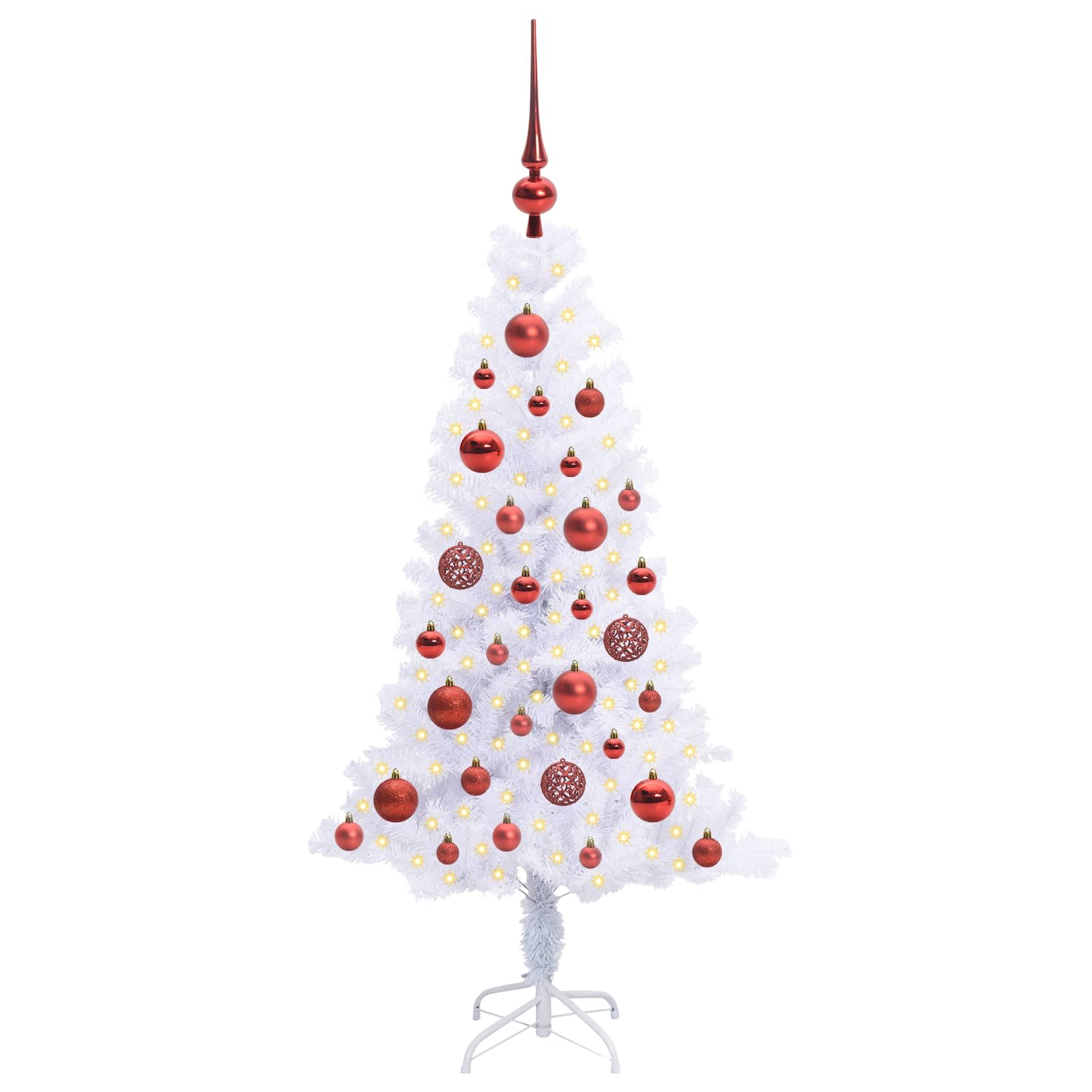 Albero Di Natale Artificiale Bianco 120 Cm Pvc E Acciaio - Image 3