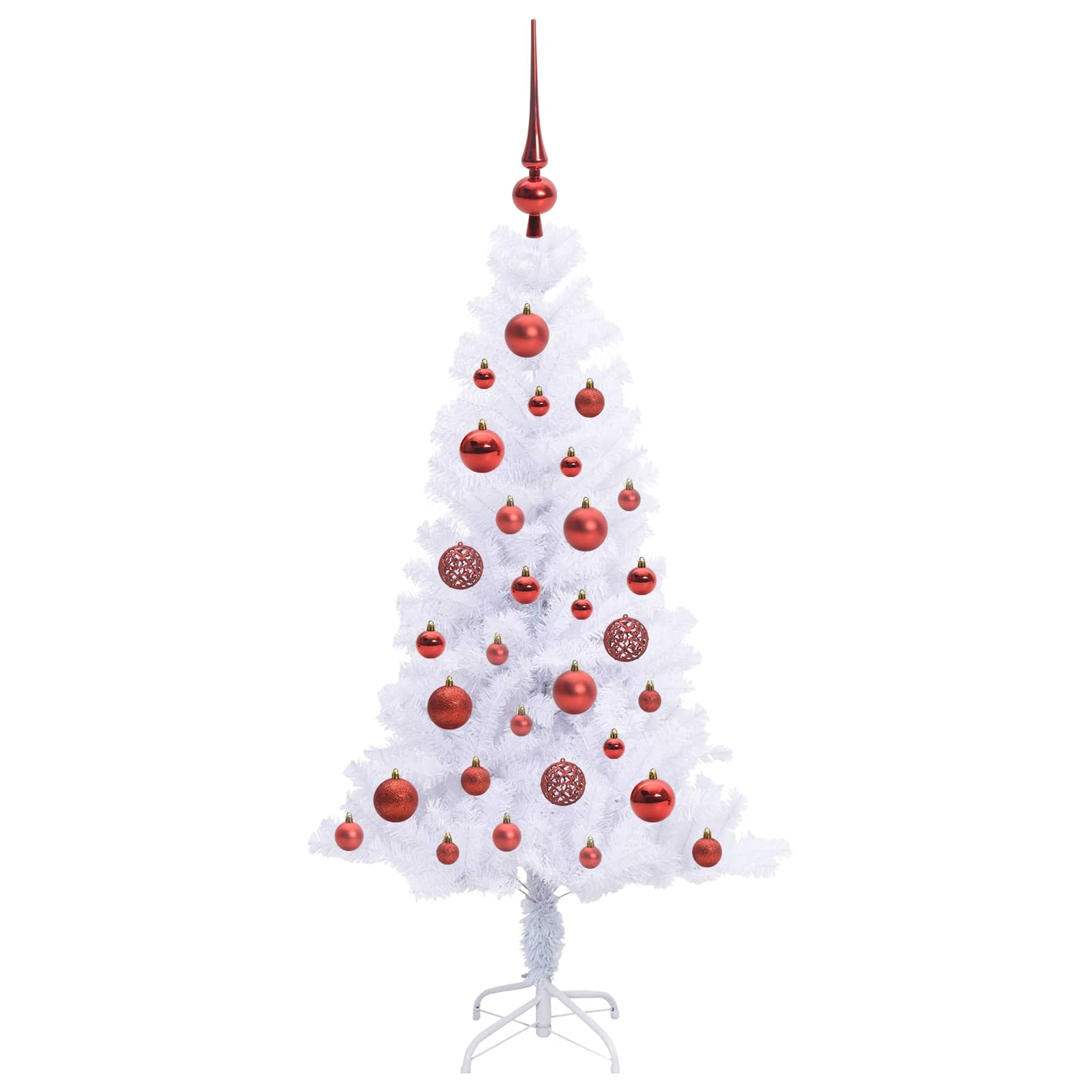 Albero Di Natale Artificiale Bianco 120 Cm Pvc E Acciaio - Image 4
