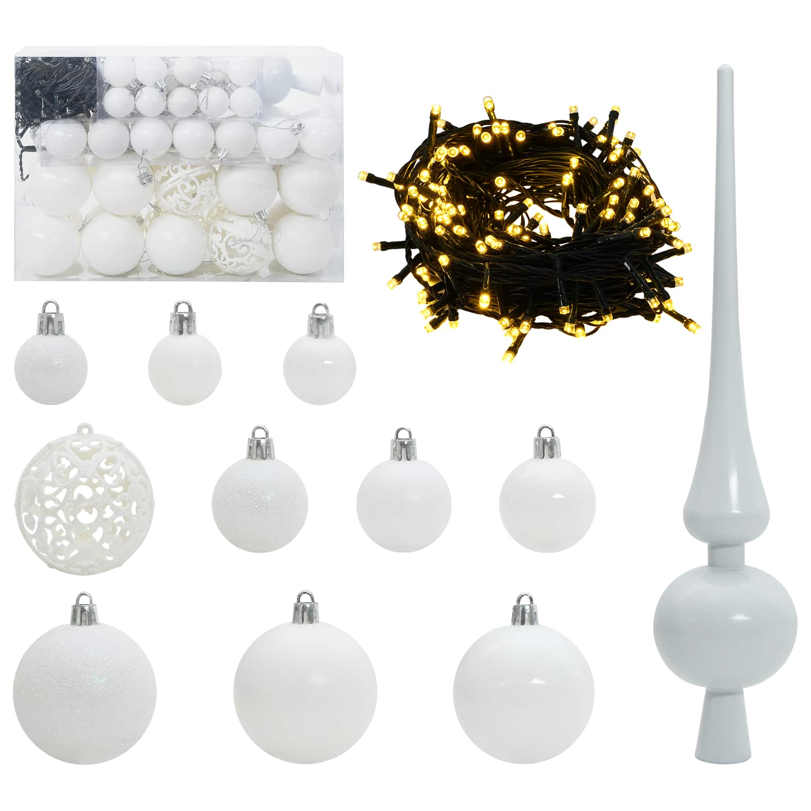 Albero Di Natale Artificiale Bianco 150 Cm Pvc E Acciaio - Image 6
