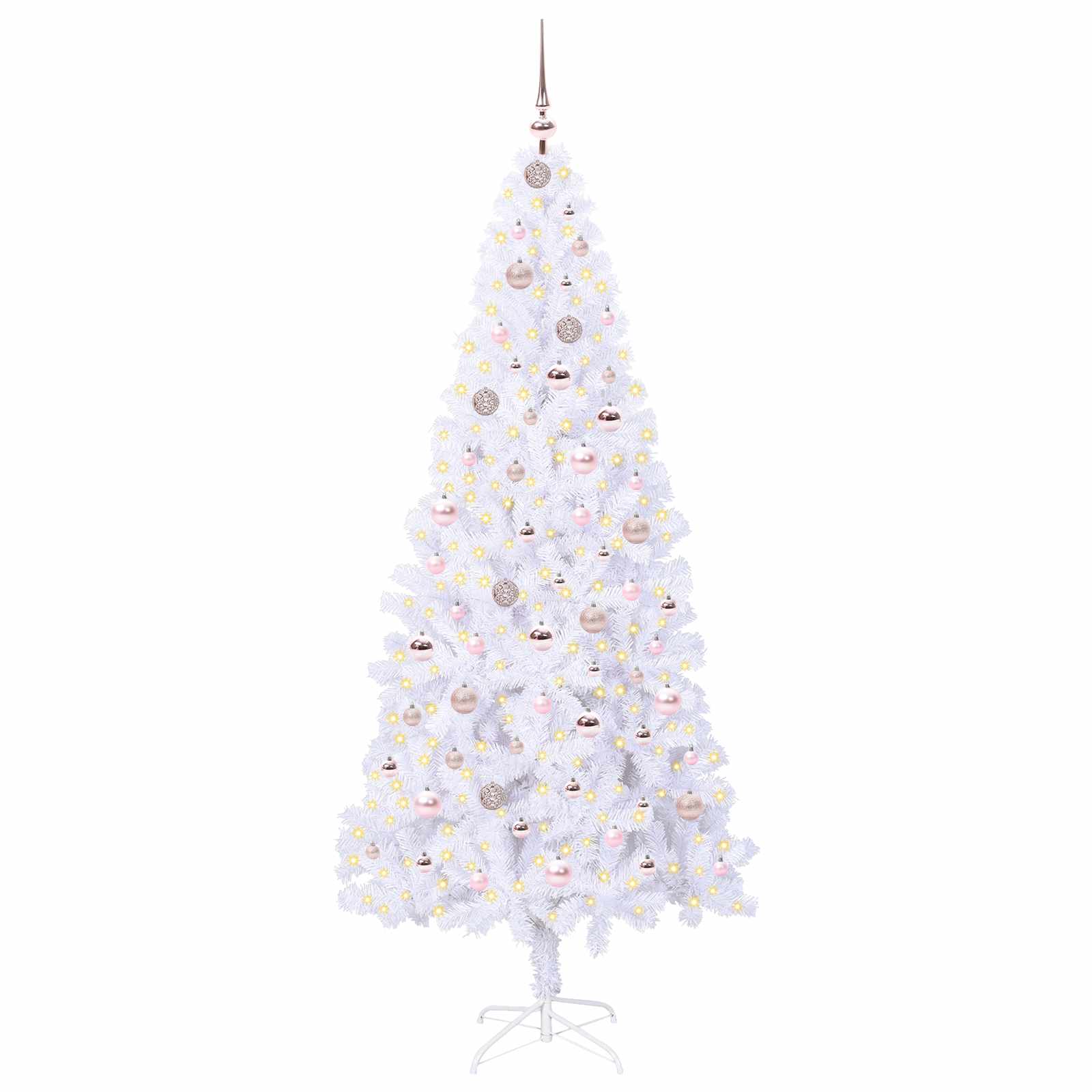 Albero Di Natale Artificiale Bianco 210 Cm Pvc E Acciaio - Image 3