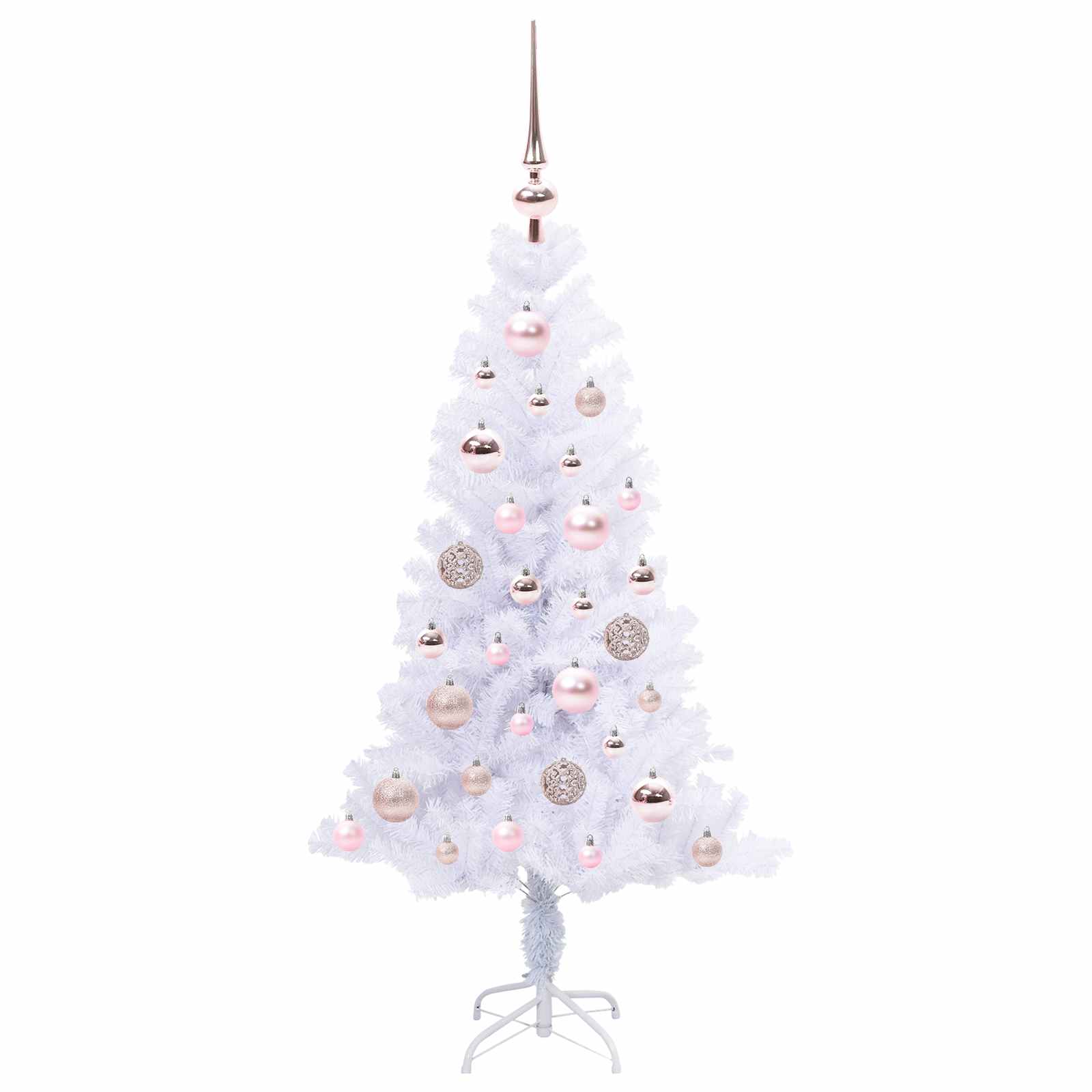 Albero Di Natale Artificiale Bianco 120 Cm Pvc E Acciaio - Image 4
