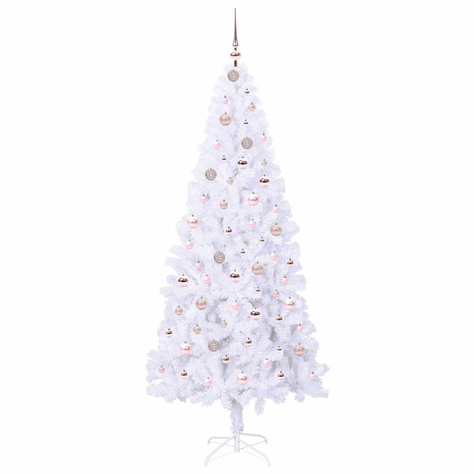 Albero Di Natale Artificiale Bianco 210 Cm Pvc E Acciaio - Image 4