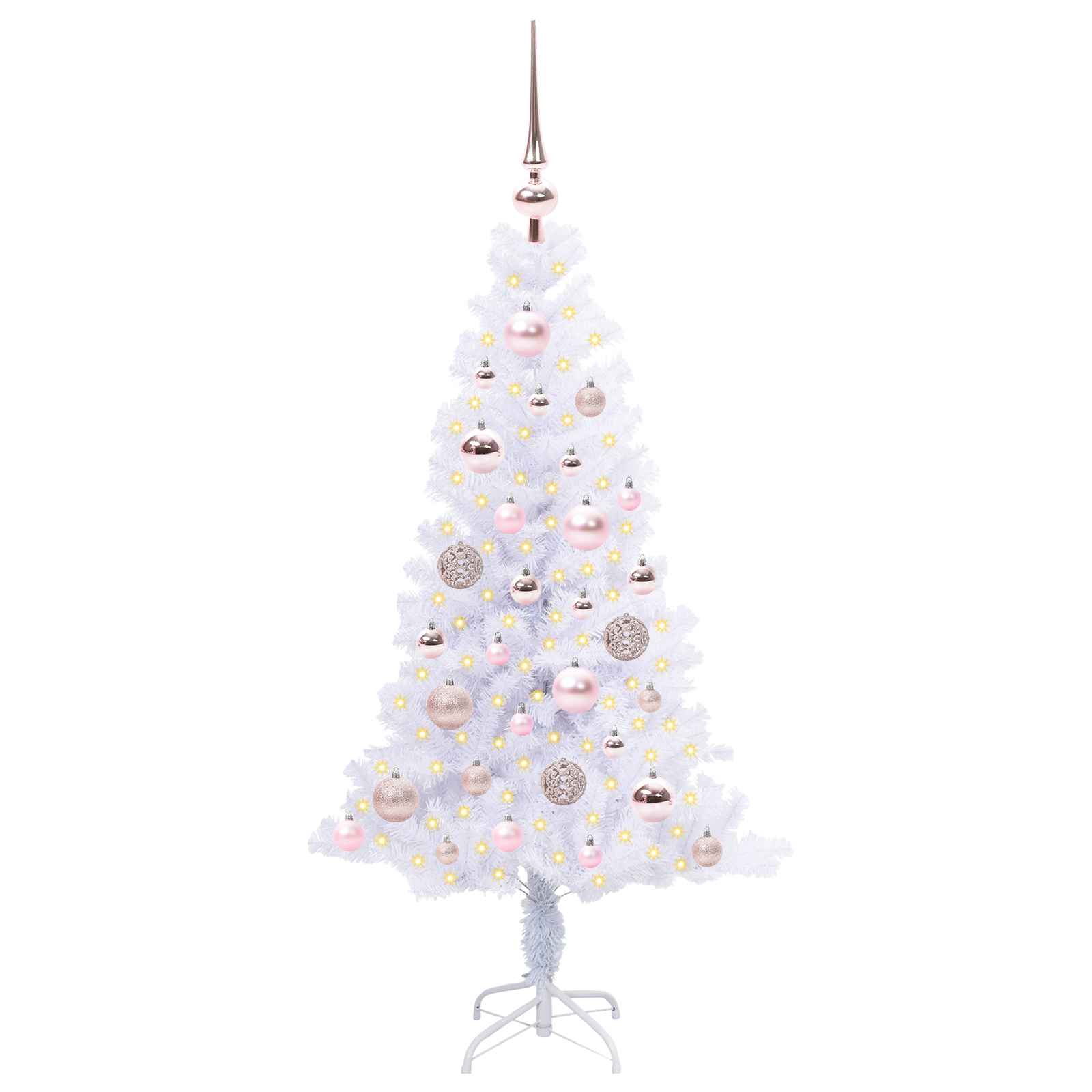 Albero Di Natale Artificiale Bianco 120 Cm Pvc E Acciaio - Image 3