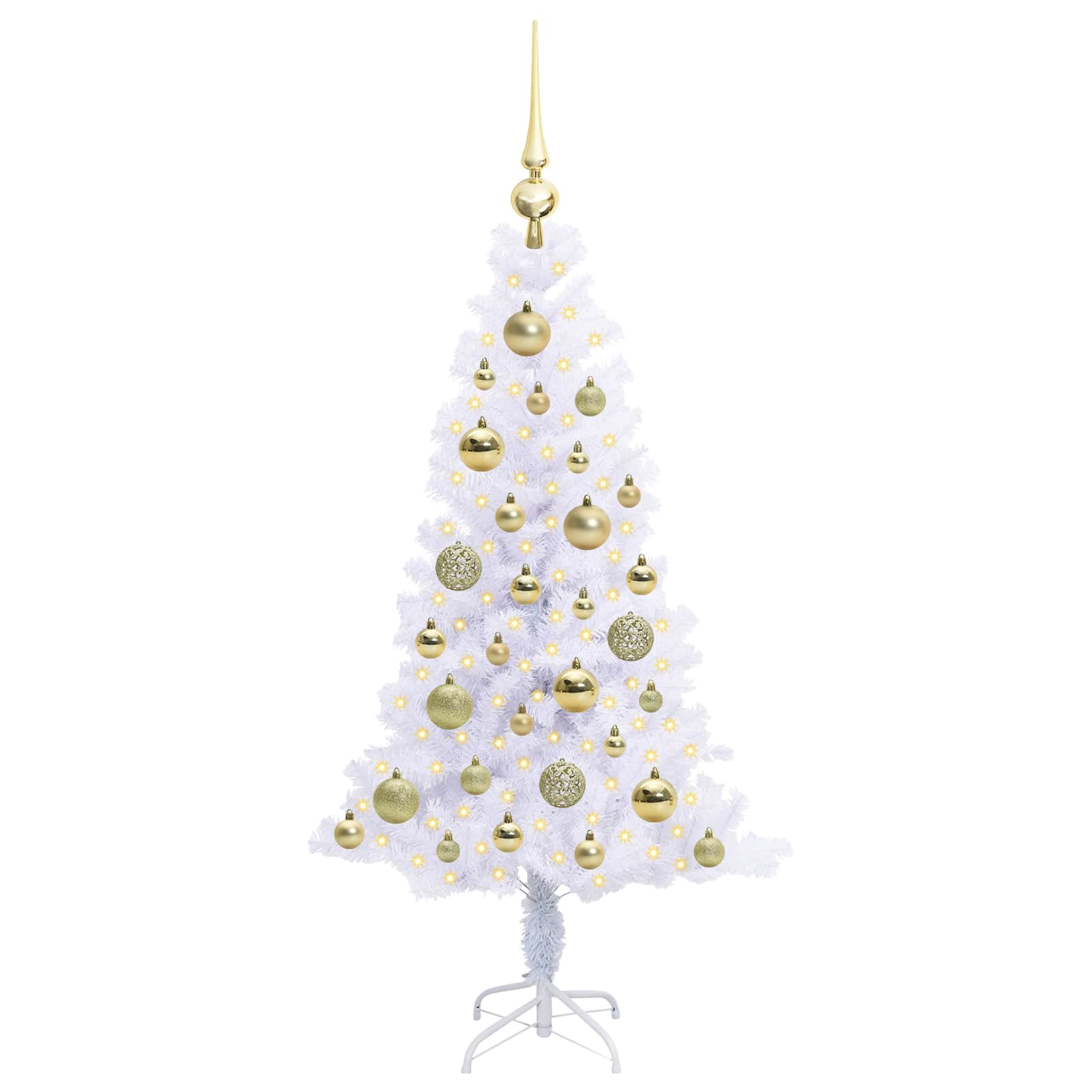 Albero Di Natale Artificiale Bianco 120 Cm Pvc E Acciaio - Image 3
