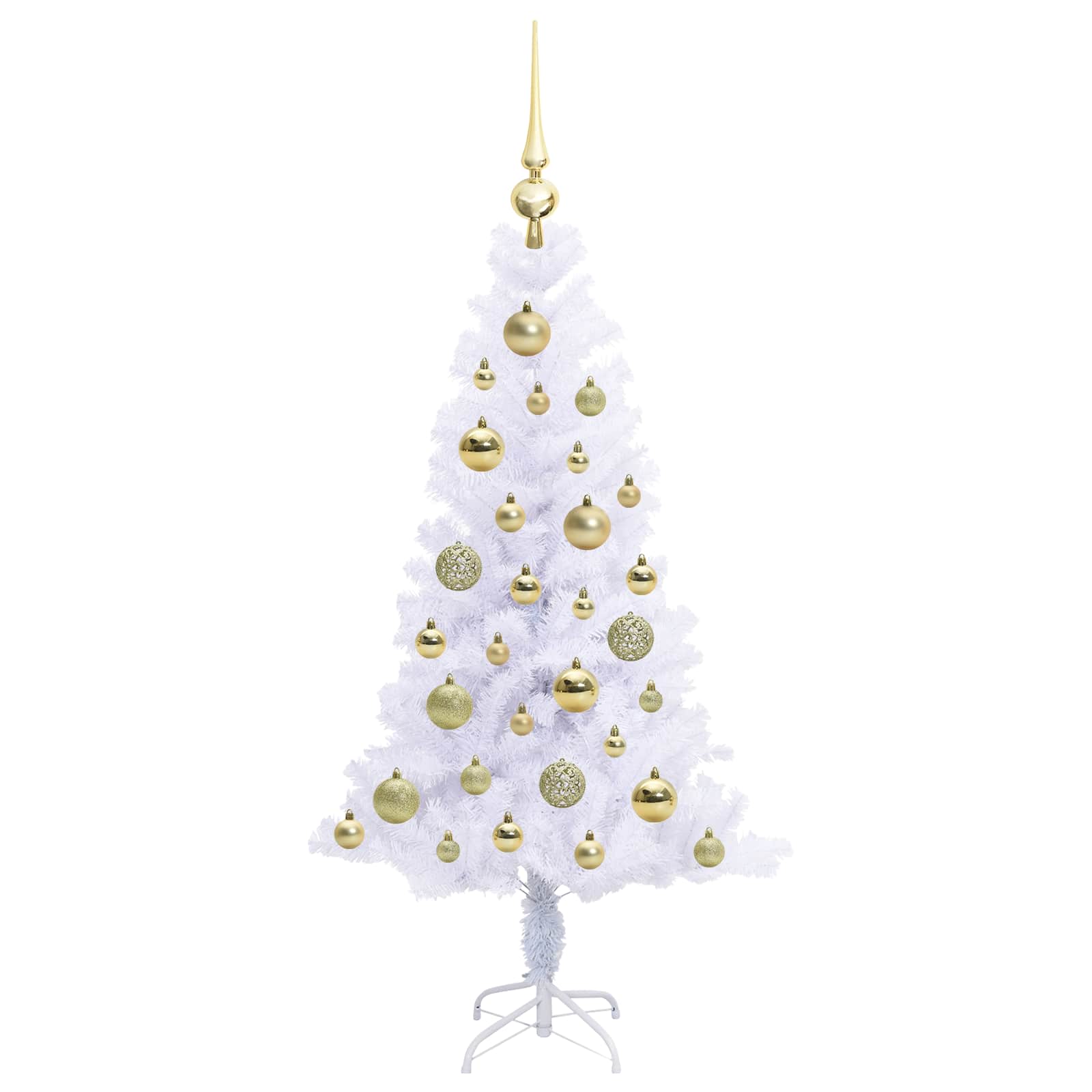 Albero Di Natale Artificiale Bianco 120 Cm Pvc E Acciaio - Image 4