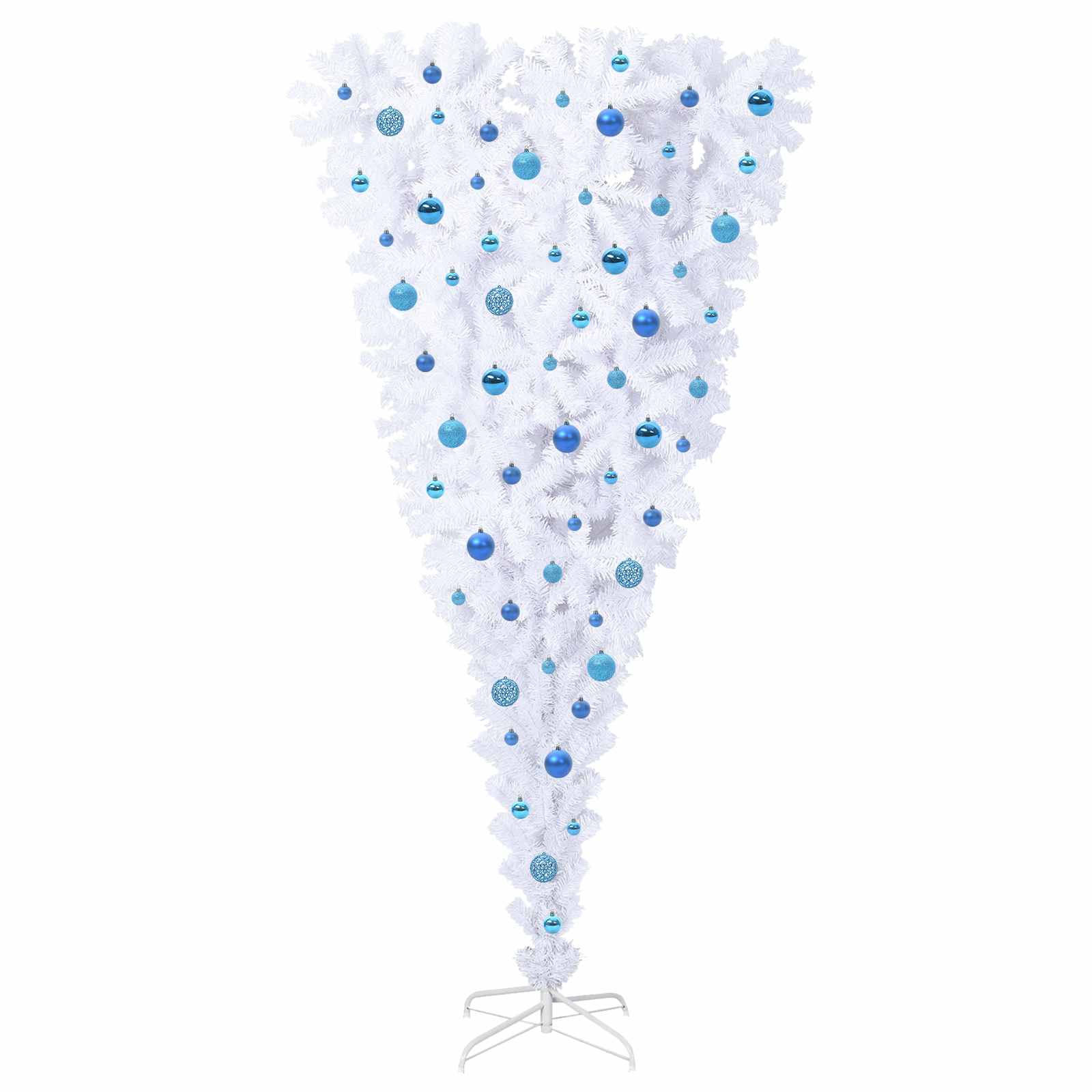 Albero Di Natale Artificiale Bianco 210 Cm Pvc E Acciaio - Image 4