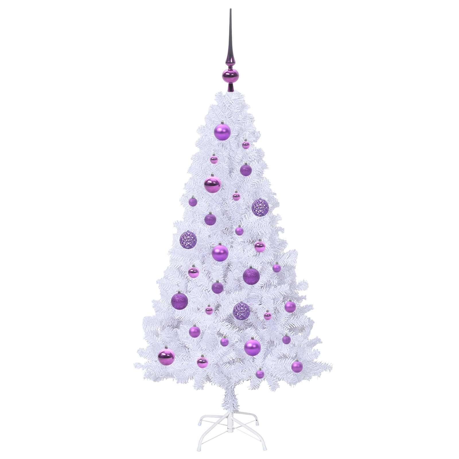 Albero Di Natale Artificiale Bianco 120 Cm Pvc E Acciaio - Image 4