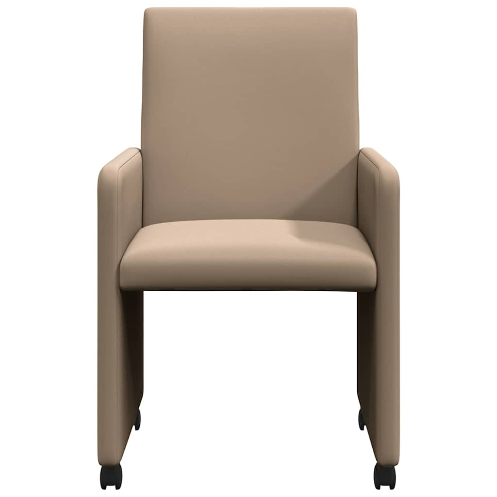 Sedie Da Pranzo Con Ruote 2 Pcs Cappuccino 57 X 66 X 94 cm - Image 4