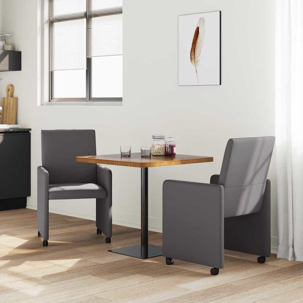 Sedie Da Pranzo Con Ruote 2 Pcs Grigio 57 X 66 X 94 cm - Image 3