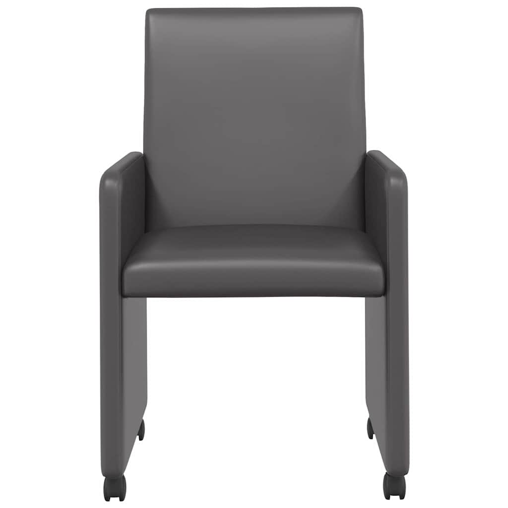 Sedie Da Pranzo Con Ruote 2 Pcs Grigio 57 X 66 X 94 cm - Image 4