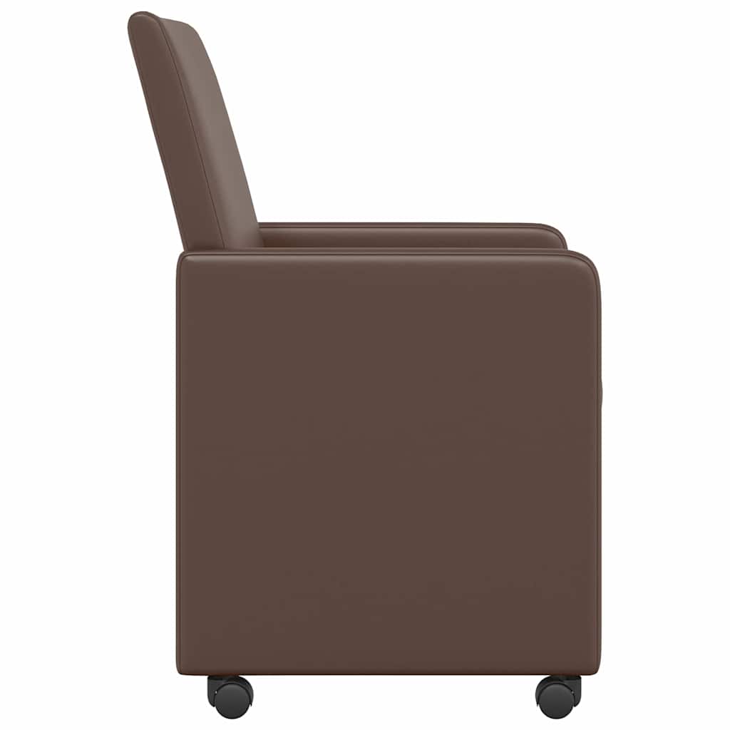 Sedie Da Pranzo Con Ruote 2 Pcs Marrone 57 X 66 X 94 cm - Image 5