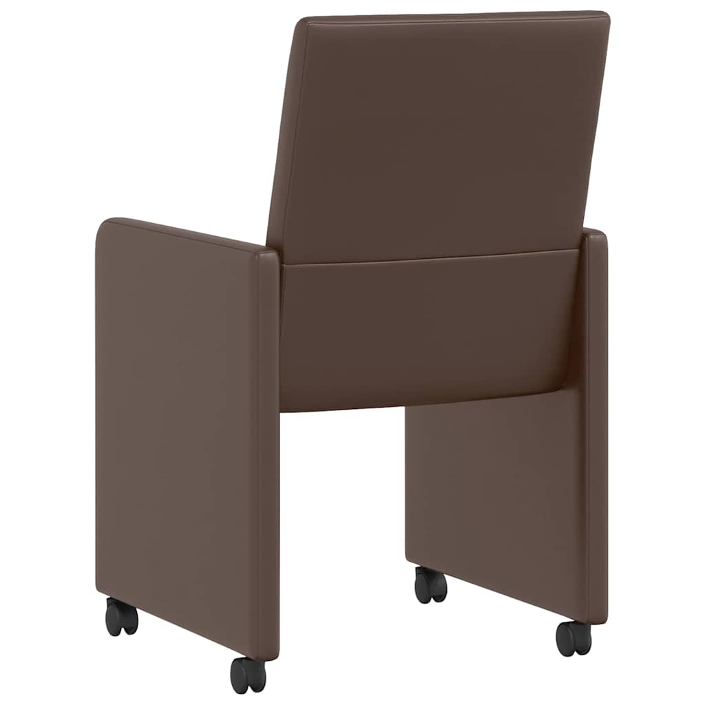 Sedie Da Pranzo Con Ruote 2 Pcs Marrone 57 X 66 X 94 cm - Image 6