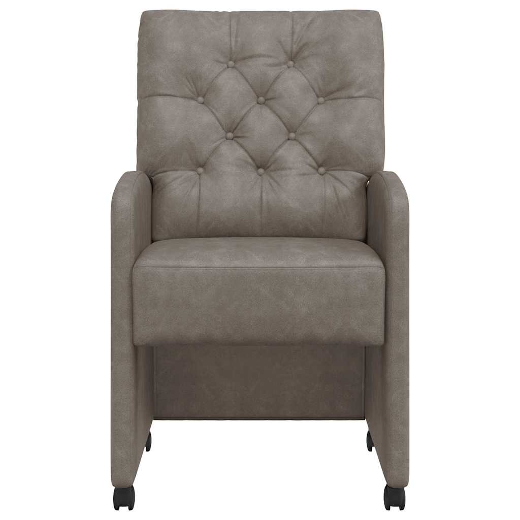 Sedie Da Pranzo Con Ruote 2 Pcs Grigio 58 X 67 X 97 cm - Image 4