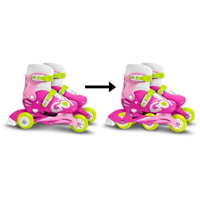 Ragazze 2 In 1 Pattini Inline Tre Ruote Misura 27-30 Controllo Pattini