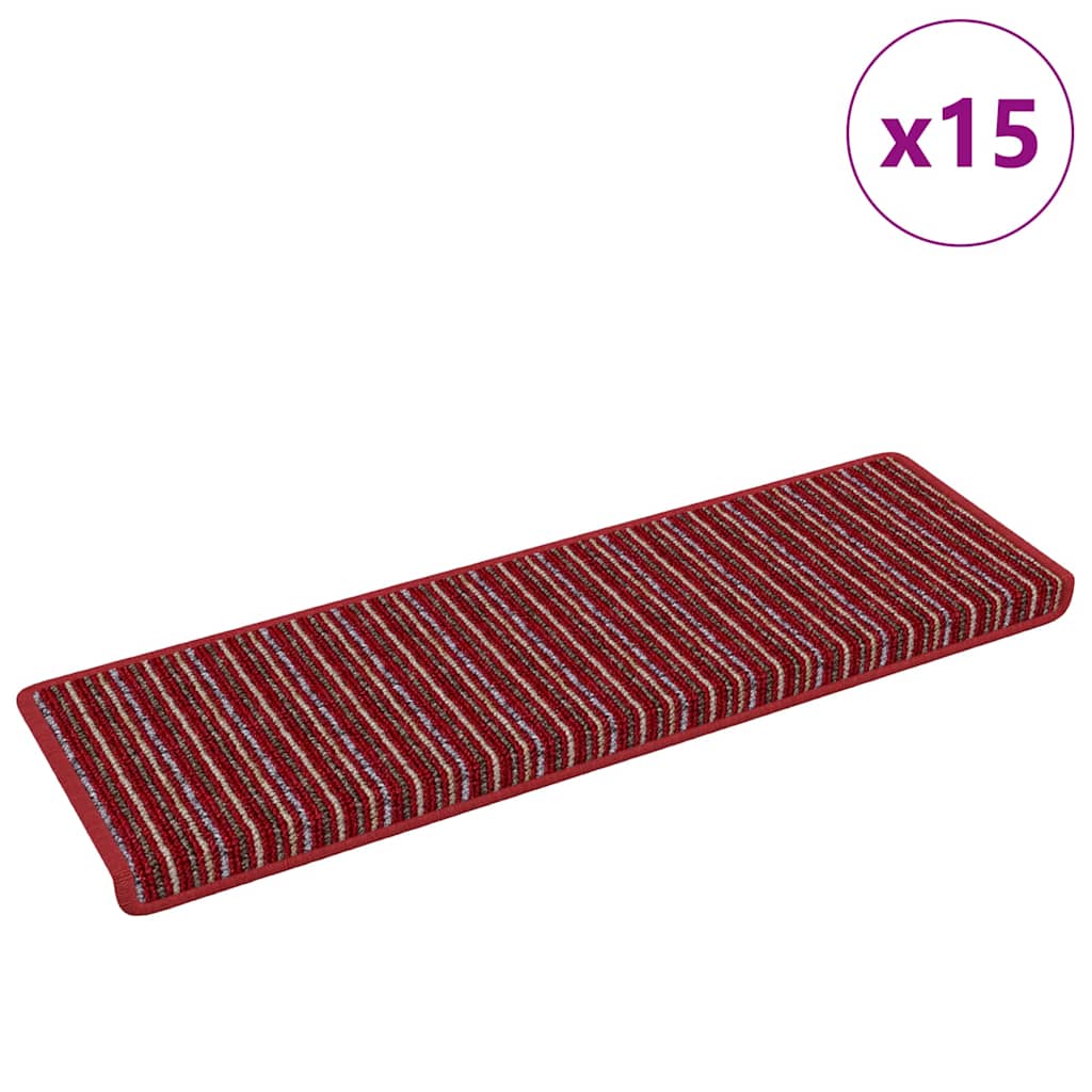 Tappetini Per Scale Autoadesivi 15 Pcs Rosso 65 X 21 X 4 cm - Image 3