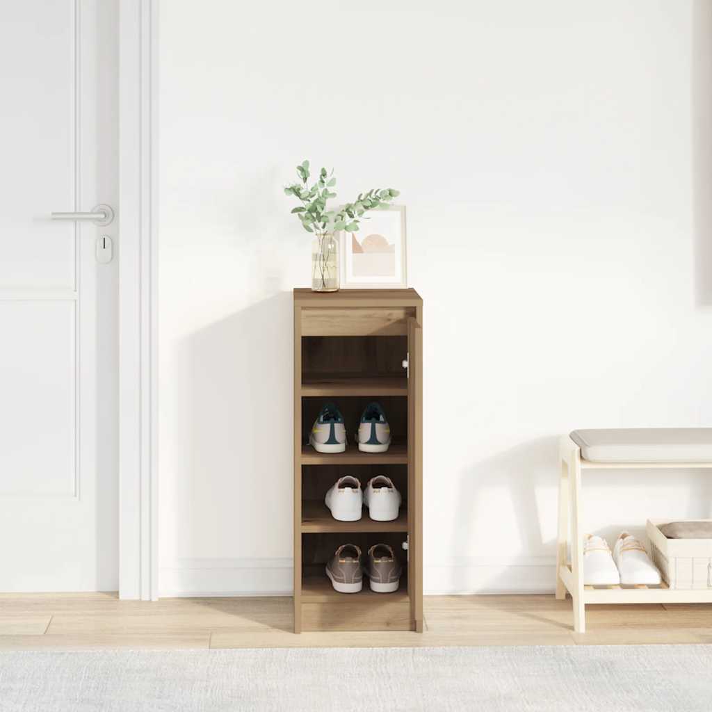 Scarpiera Rovere Artigianale 29,5x34x76 Cm In Legno Multistrato - Image 3