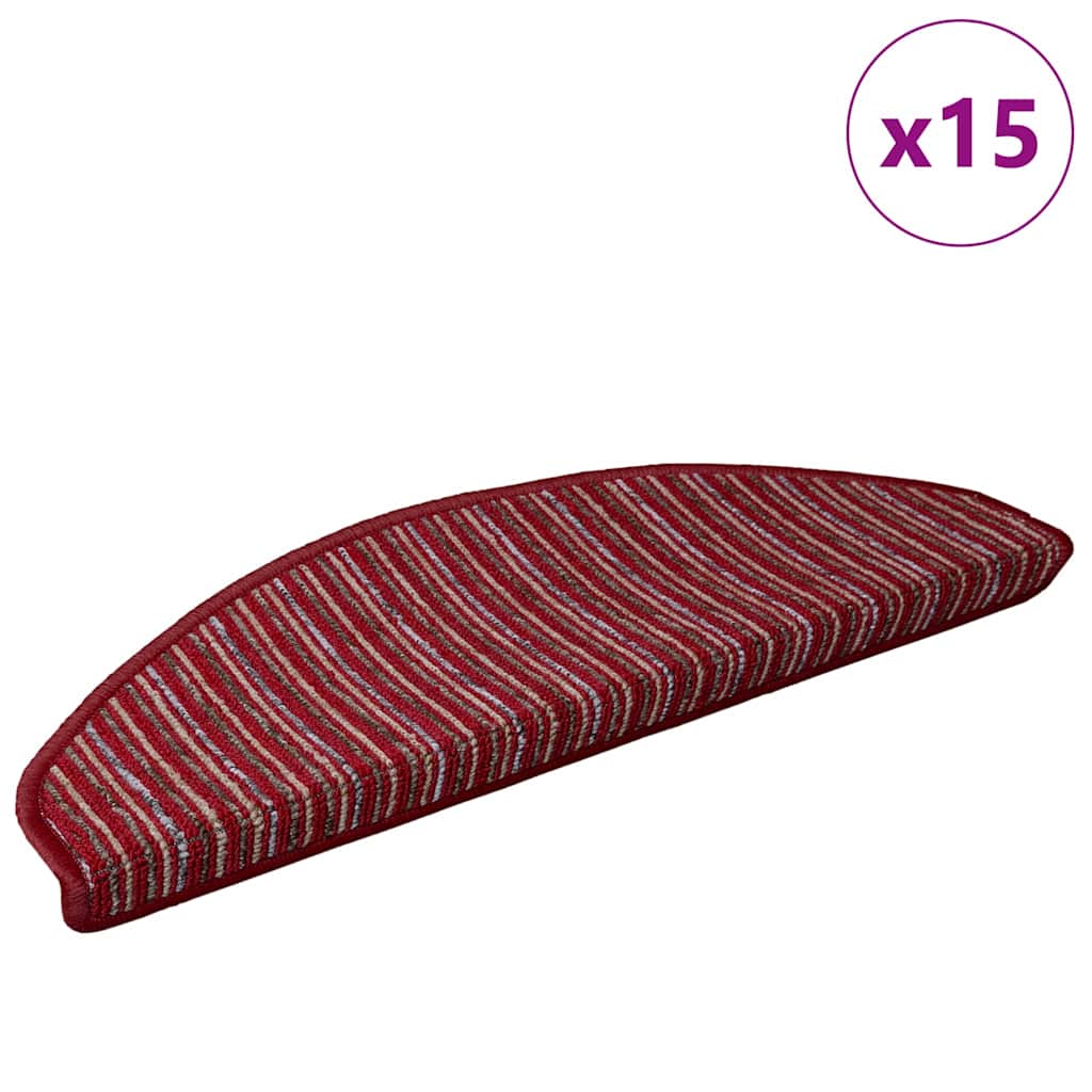 Tappetini Per Scale Autoadesivi 15 Pcs Rosso 65 X 21 X 4 cm - Image 3