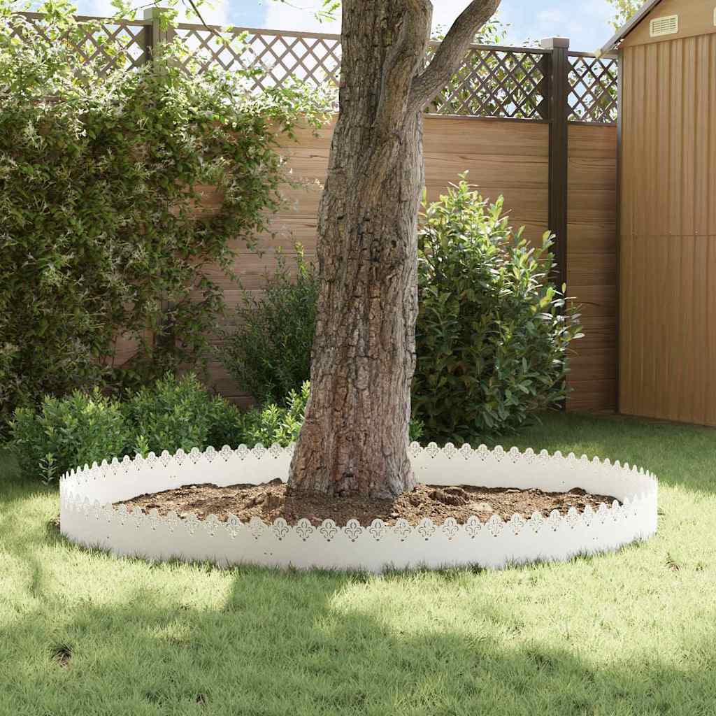 Bordure Per Prato 20 Pcs Bianco 103 X 0,05 X 22 Cm Acciaio - Image 4