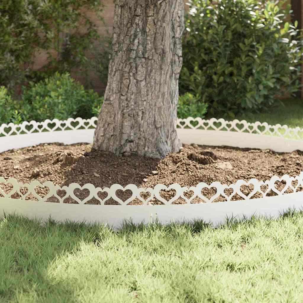 Bordure Per Prato 10 Pcs Bianco 103 X 0,05 X 22 Cm Acciaio - Image 5