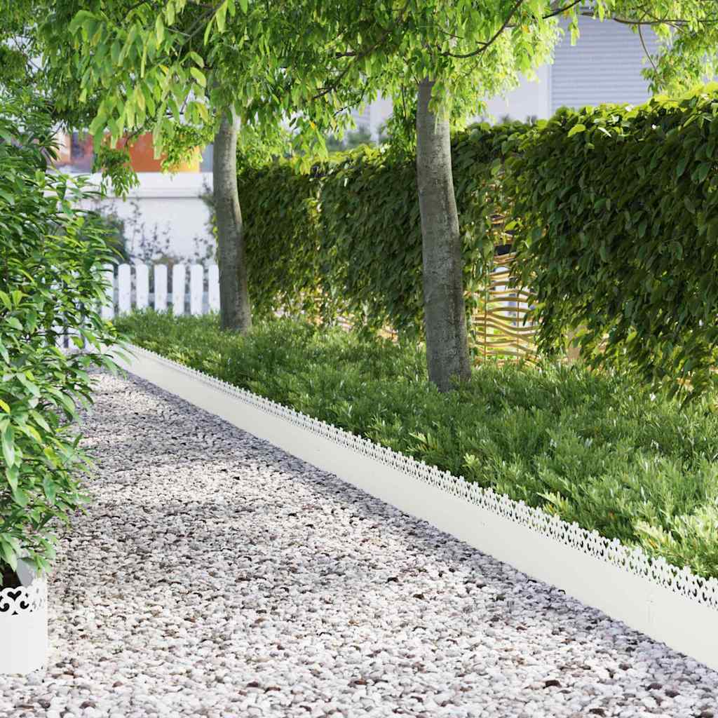 Bordure Per Prato 30 Pcs Bianco 103 X 0,05 X 22 Cm Acciaio