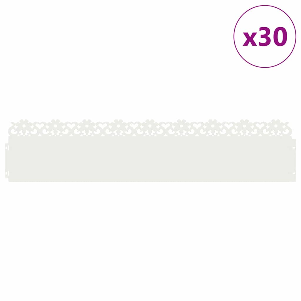 Bordure Per Prato 30 Pcs Bianco 103 X 0,05 X 22 Cm Acciaio - Image 3