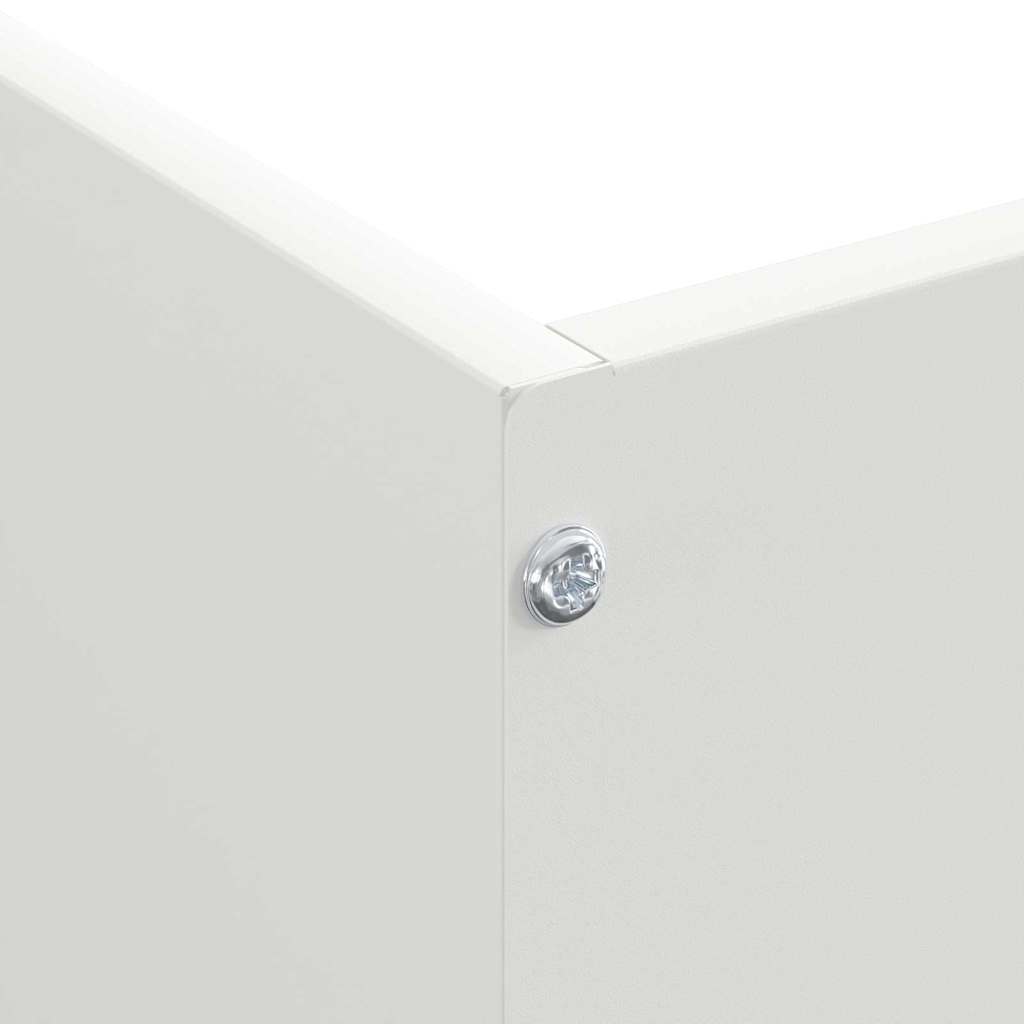 Bordura Per Prato 6 Pcs Bianco 50 X 50 X 13 Cm Acciaio - Image 6