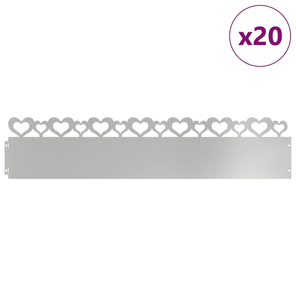 Bordure Per Prato 20 Pcs Argento 103 X 0,05 X 22 cm - Image 3