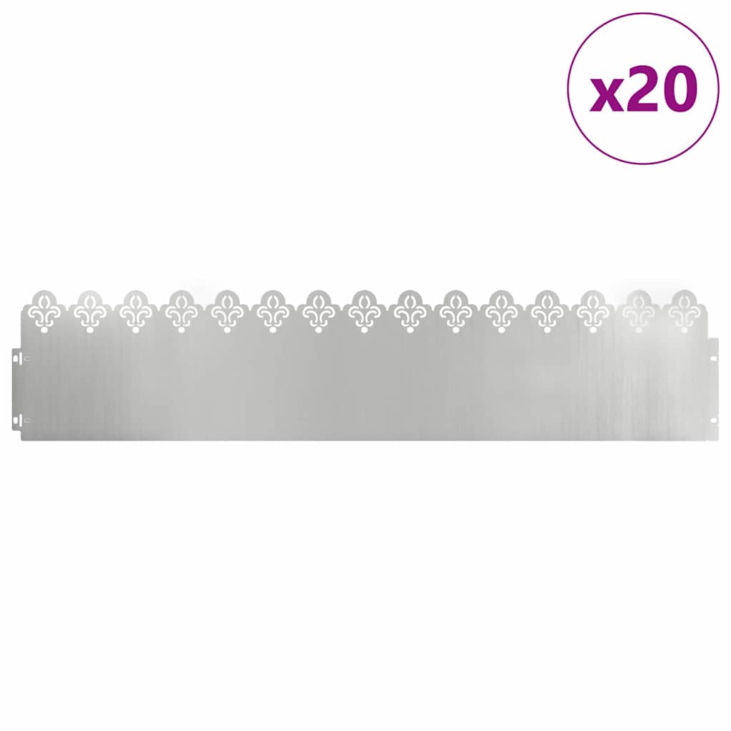 Bordure Per Prato 20 Pcs Argento 103 X 0,05 X 22 cm - Image 3