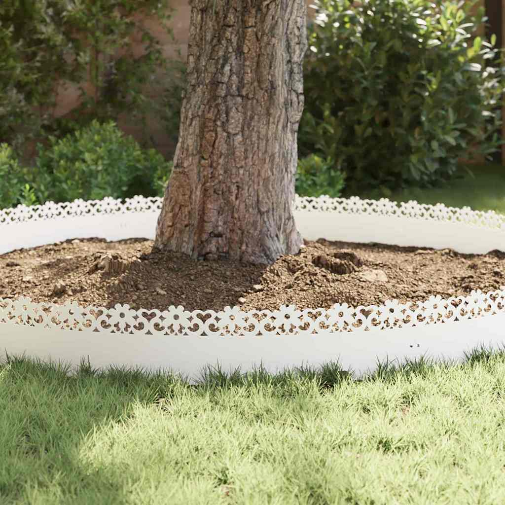 Bordure Per Prato 10 Pcs Bianco 103 X 0,05 X 22 Cm Acciaio - Image 5