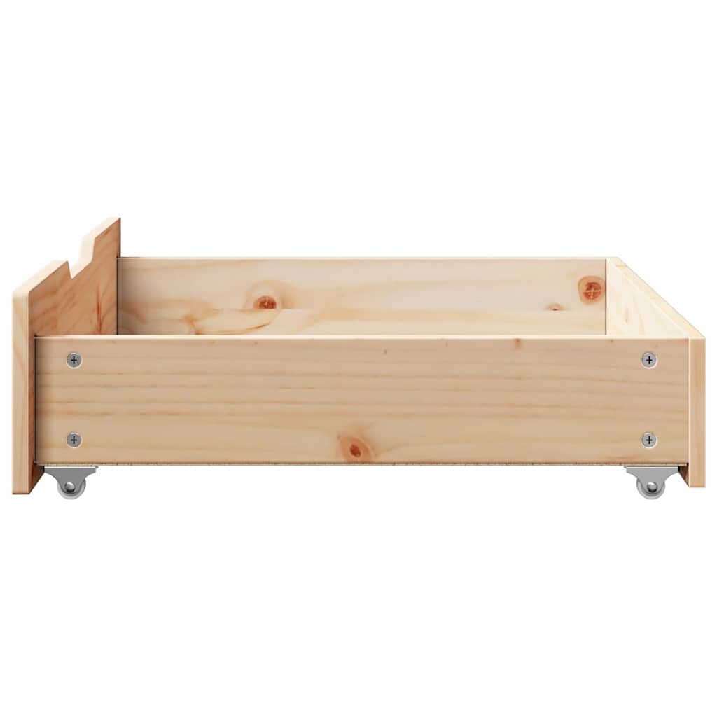 Cassettoni Da Letto Con Ruote 2 Pz 65x55x17 Cm In Legno Di Pino - Image 4