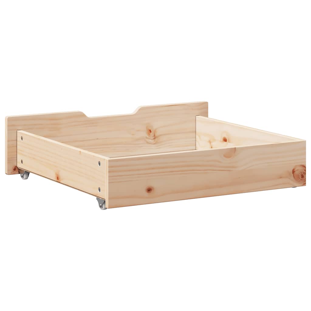 Cassettoni Da Letto Con Ruote 2 Pz 65x55x17 Cm In Legno Di Pino - Image 5
