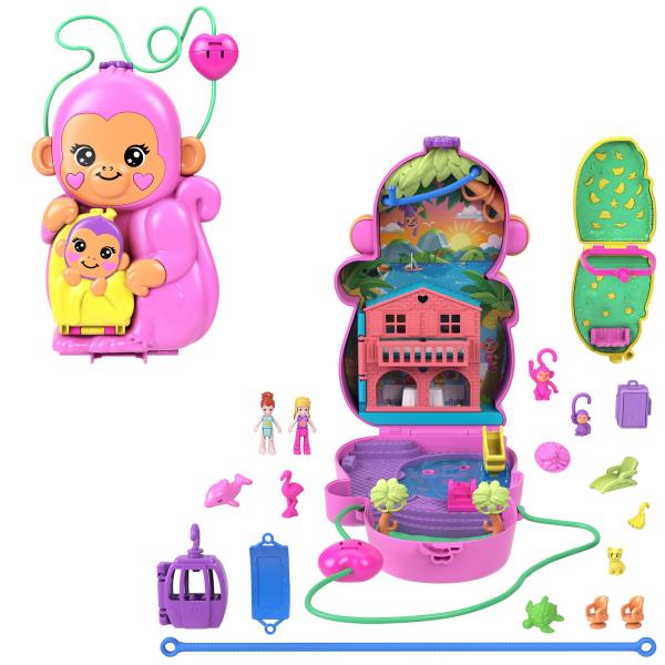 Polly PockeT-Mommy Monkey E Il Suo BambinO-Box Di 2 MinI-Figure Hwp04