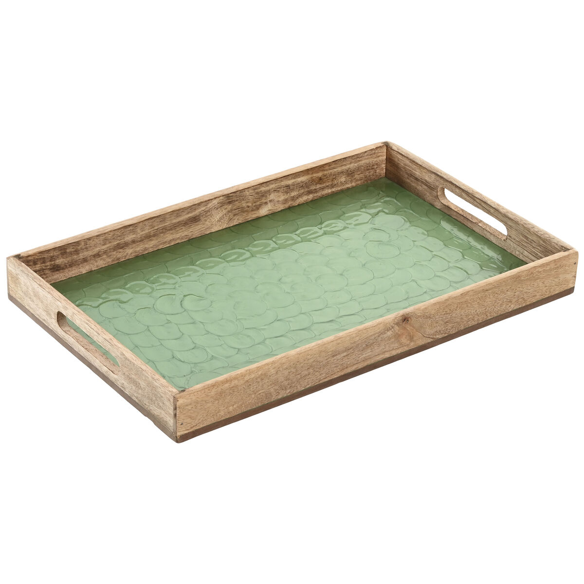 Vassoio Home Esprit Verde Naturale Legno Di Mango 43,5 X 27 X 4,5 cm