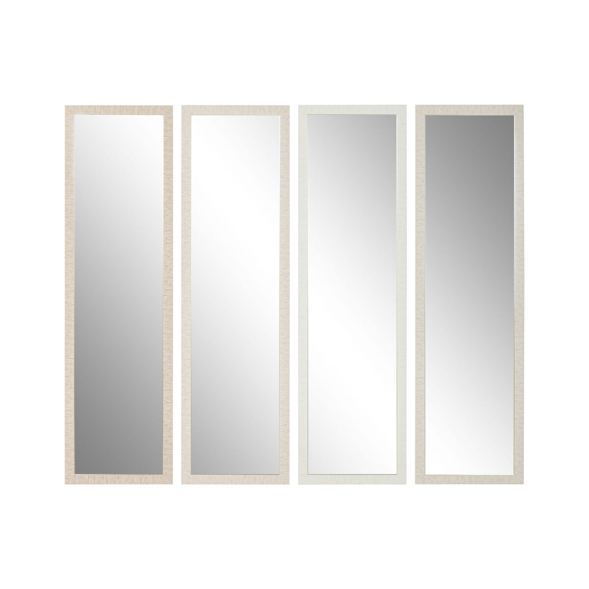 Specchio Da Parete Home Esprit Bianco Marrone Beige Grigio Moderno (4 Unità)