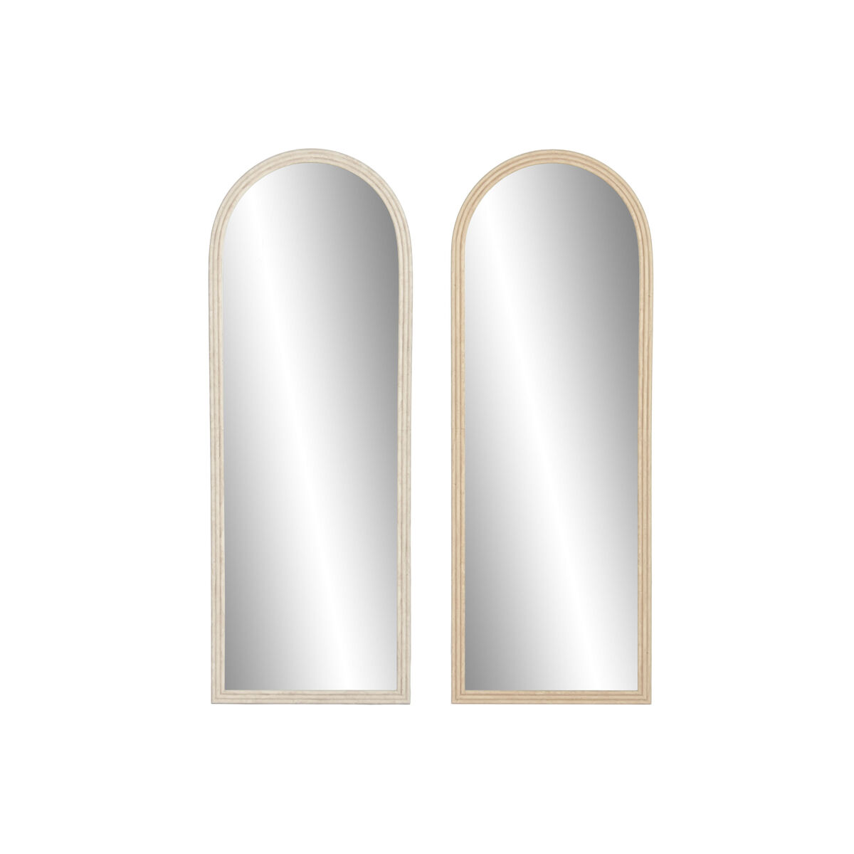 Specchio Da Parete Home Esprit Beige Naturale Scandi (2 Unità)