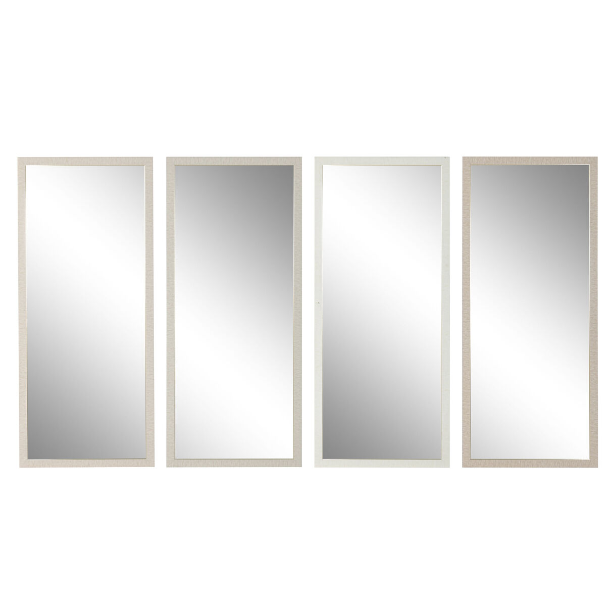 Specchio Da Parete Home Esprit Bianco Marrone Beige Grigio Moderno 68 X 2 X 156 Cm (4 Unità)