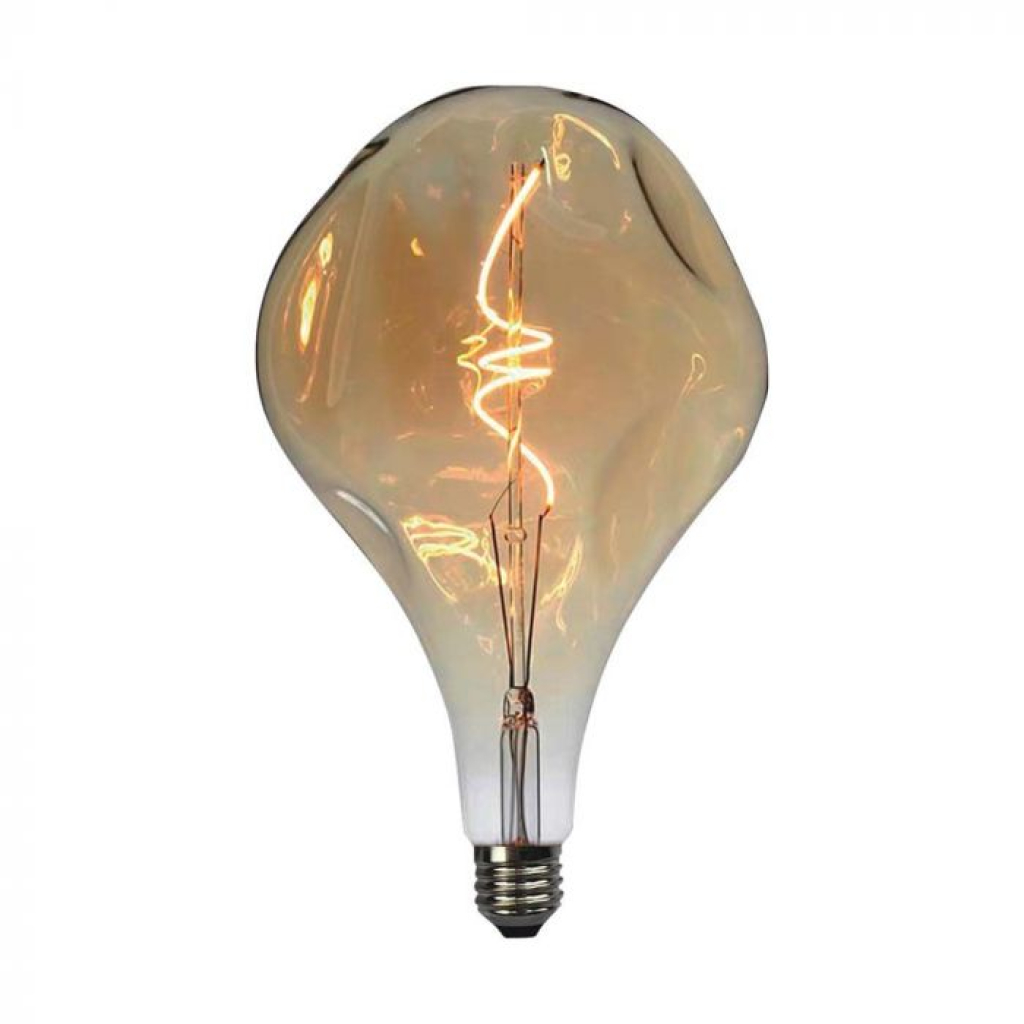 Led Bulb - 4w Filament Spiral A165s 2700k Amber Glass