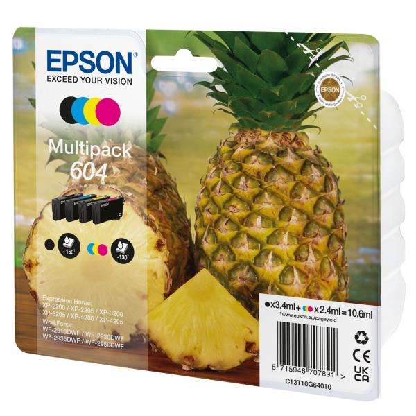 Epson 604 Multipack - Confezione Da 4 - Nero, Giallo, Ciano, Magenta